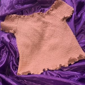 peach Pink off the shoulders Crop top